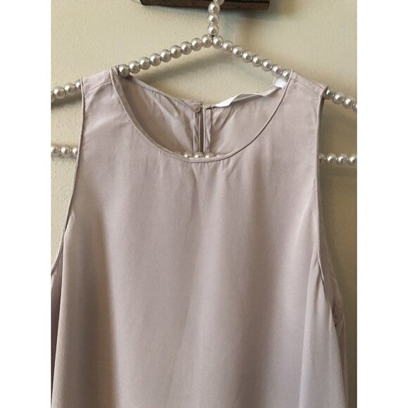 Athleta Womens Size XXS Lillac Silk Side Slit Washable Silk Tunic Top Sleeveless - Picture 2 of 5